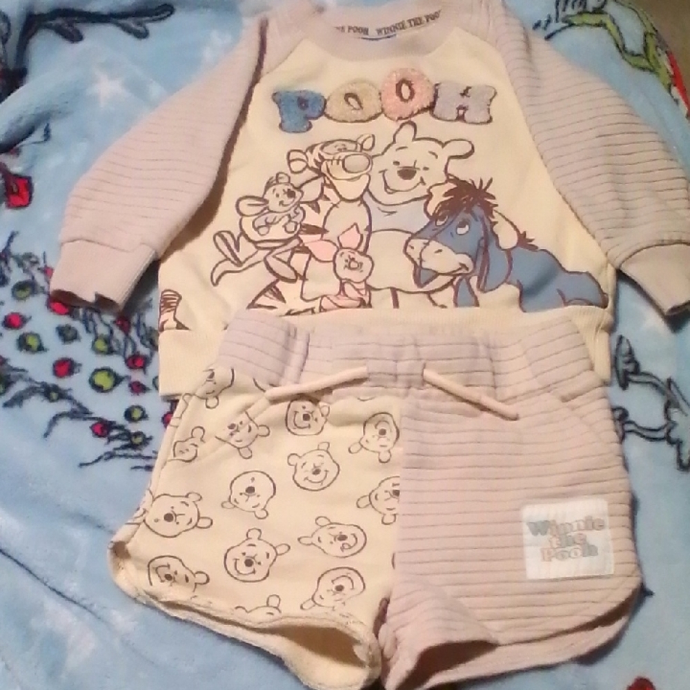 Disney Cream and Blue Pooh Baby Set